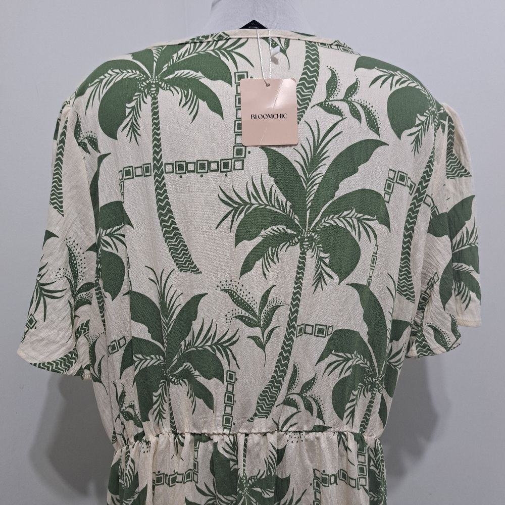 BloomChic  Tropical Palm Print Boho Chic Midi Dress Size 22-24 Multi-Color NWT - Picture 17 of 17